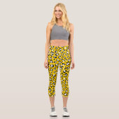 Leopard Print、Leopard Spots、Yellow Leopard カプリレギンス (正面)
