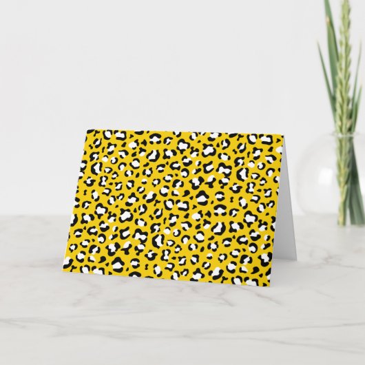 Leopard Print、Leopard Spots、Yellow Leopard カード (正面)