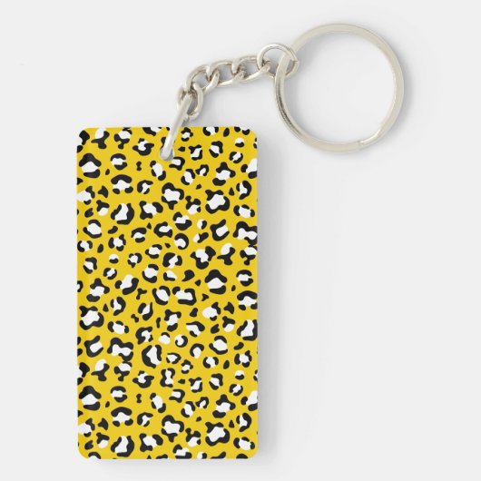 Leopard Print、Leopard Spots、Yellow Leopard キーホルダー (裏面)