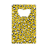 Leopard Print、Leopard Spots、Yellow Leopard クレジットカード栓抜き (裏面)