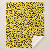Leopard Print、Leopard Spots、Yellow Leopard シェルパブランケット (正面)