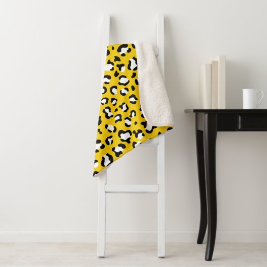 Leopard Print、Leopard Spots、Yellow Leopard シェルパブランケット (インサイチュ)