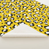Leopard Print、Leopard Spots、Yellow Leopard シェルパブランケット (3/4)