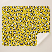 Leopard Print、Leopard Spots、Yellow Leopard シェルパブランケット (正面(横))