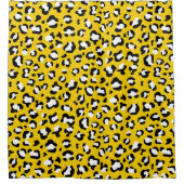 Leopard Print、Leopard Spots、Yellow Leopard シャワーカーテン (正面)