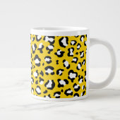 Leopard Print、Leopard Spots、Yellow Leopard ジャンボコーヒーマグカップ (右)