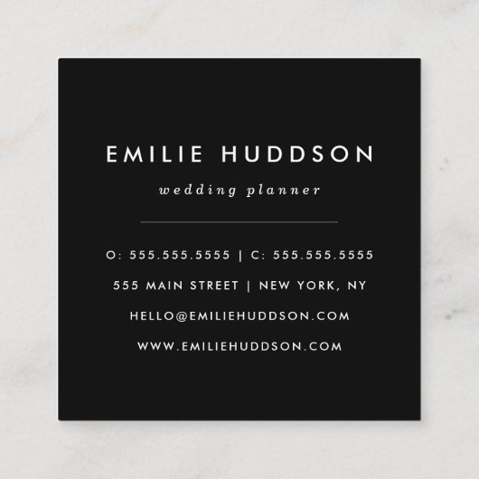 Leopard Print、Leopard Spots、Yellow Leopard スクエア名刺 (裏面)