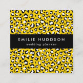 Leopard Print、Leopard Spots、Yellow Leopard スクエア名刺 (正面)