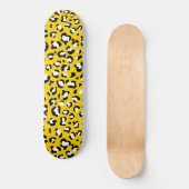 Leopard Print、Leopard Spots、Yellow Leopard スケートボード (正面)