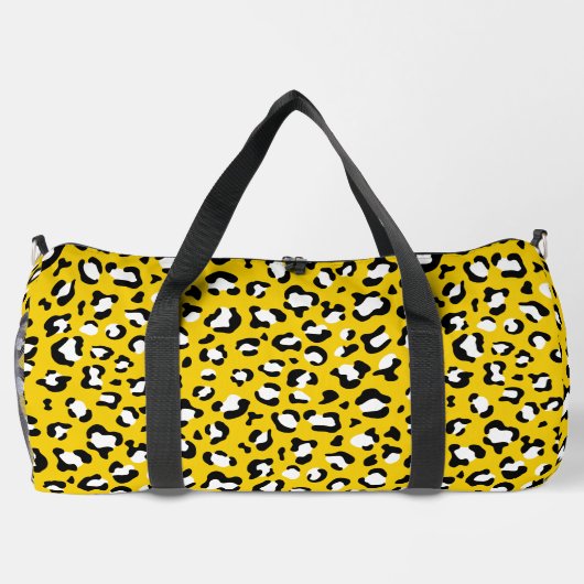 Leopard Print、Leopard Spots、Yellow Leopard ダッフルバッグ (裏面)