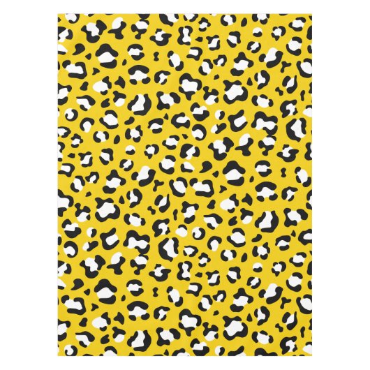 Leopard Print、Leopard Spots、Yellow Leopard テーブルクロス (正面)