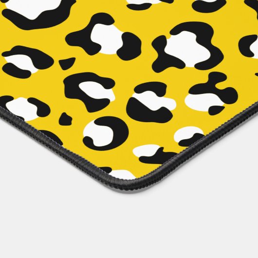 Leopard Print、Leopard Spots、Yellow Leopard デスクマット (コーナー)