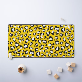 Leopard Print、Leopard Spots、Yellow Leopard デスクマット