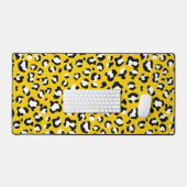 Leopard Print、Leopard Spots、Yellow Leopard デスクマット (キーボード&マウス)
