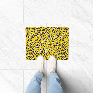 Leopard Print、Leopard Spots、Yellow Leopard ドアマット