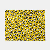 Leopard Print、Leopard Spots、Yellow Leopard ドアマット (正面)