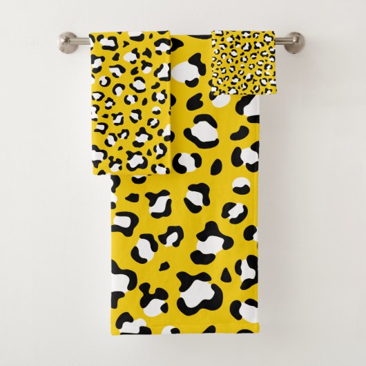 Leopard Print、Leopard Spots、Yellow Leopard バスタオルセット (インサイチュ)