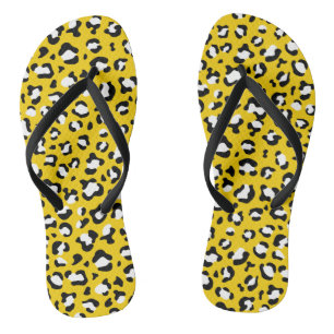 Leopard Print、Leopard Spots、Yellow Leopard ビーチサンダル