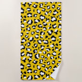 Leopard Print、Leopard Spots、Yellow Leopard ビーチタオル (正面)
