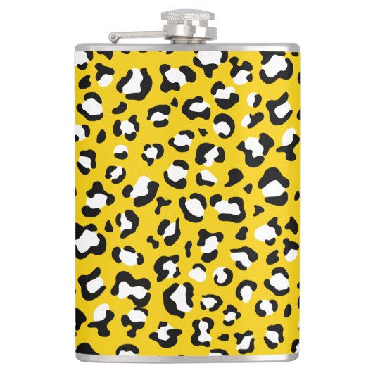 Leopard Print、Leopard Spots、Yellow Leopard フラスク (正面)