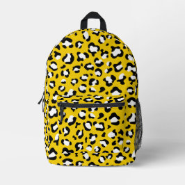 Leopard Print、Leopard Spots、Yellow Leopard プリントバックパック