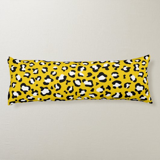 Leopard Print、Leopard Spots、Yellow Leopard ボディピロー (裏面)