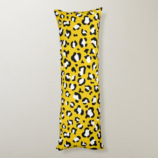 Leopard Print、Leopard Spots、Yellow Leopard ボディピロー (裏面 (縦))