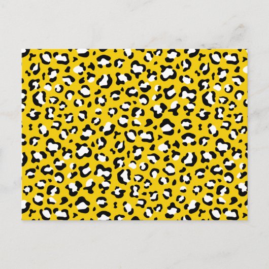 Leopard Print、Leopard Spots、Yellow Leopard ポストカード (正面)