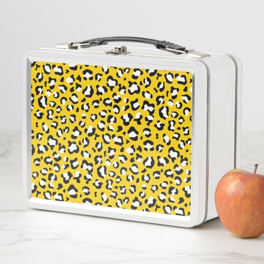 Leopard Print、Leopard Spots、Yellow Leopard メタルランチボックス (インサイチュ)