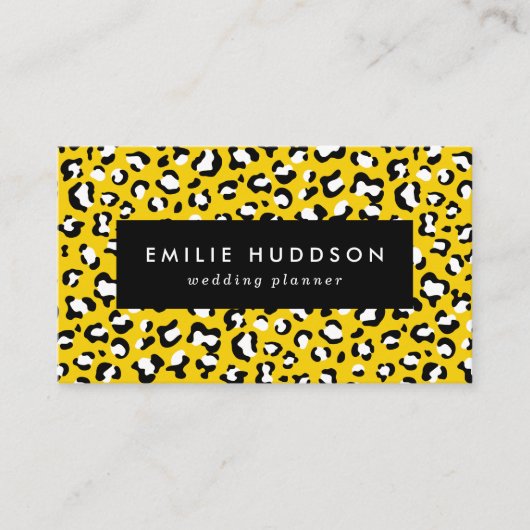 Leopard Print、Leopard Spots、Yellow Leopard 名刺 (正面)
