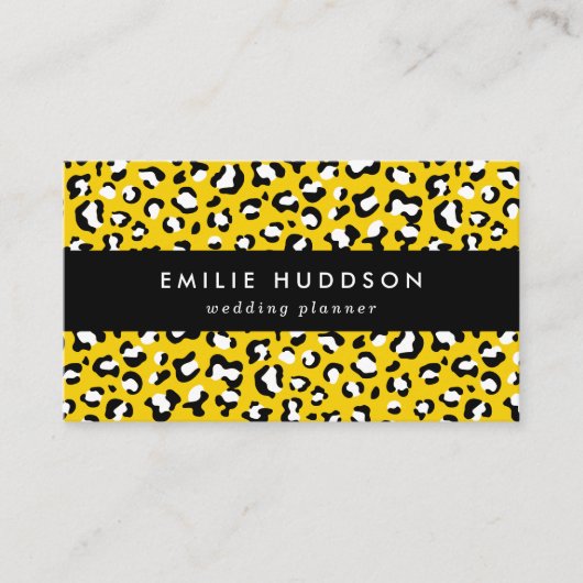 Leopard Print、Leopard Spots、Yellow Leopard 名刺 (正面)