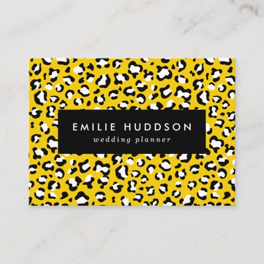 Leopard Print、Leopard Spots、Yellow Leopard 名刺 (正面)