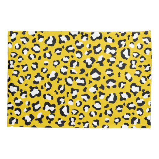 Leopard Print、Leopard Spots、Yellow Leopard 枕カバー (裏面)