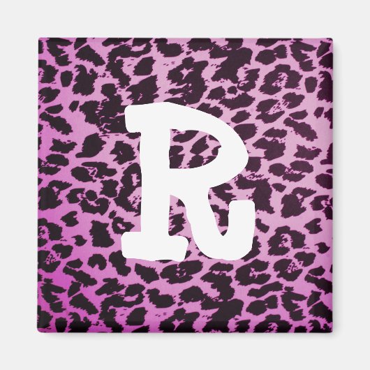 Leopard Print Letter Magnet マグネット (正面)