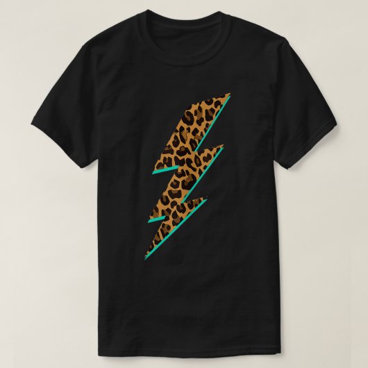 Leopard Print Lightning Bolt Graphic 2  Tシャツ (デザイン正面)