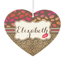 Leopard Print Lipsキス パーソナライズされた カーエアーフレッシュナー