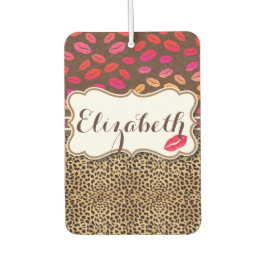 Leopard Print Lipsキス パーソナライズされた カーエアーフレッシュナー