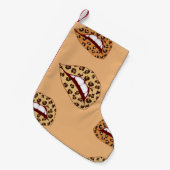 Leopard print lips seamless pattern,cheetah lips d スモールクリスマスストッキング (正面 (吊り時))