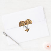 Leopard Print Mモノグラムイニシャル商品 ハートシール (封筒)