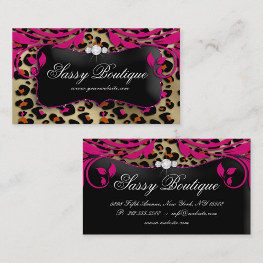 Leopard Print Makeup Artist名刺 名刺 (正面/裏面)