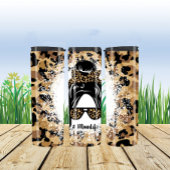 Leopard Print Messy Bun #Momlife タンブラー