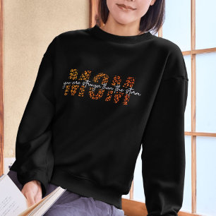 Leopard Print MOM MUMタイポグラフィ-スタイリッシュ Mother スウェットシャツ