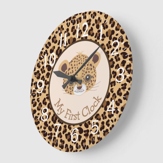 Leopard Print My First ラージ壁時計 (傾斜)