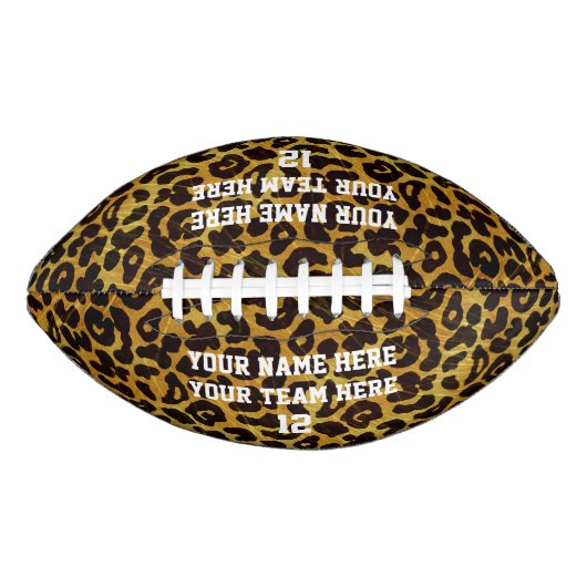 Leopard Print Nameパーソナライズされた Team Number Sports アメリカンフットボール (正面)