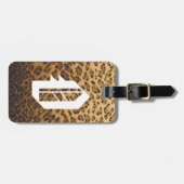 Leopard Print Oモノグラムイニシャルラゲージタグ ラゲッジタグ (正面横)