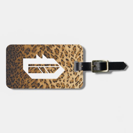 Leopard Print Oモノグラムイニシャルラゲージタグ ラゲッジタグ (正面横)