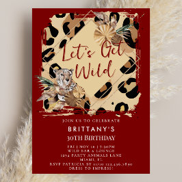 Leopard Print Party Animal Wild Jungle Birthday 招待状