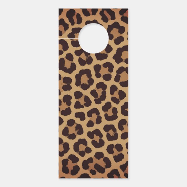 Leopard Print Pattern ドアノブサイン (正面)
