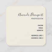 Leopard Print Pattern (金ゴールドとブラック) スクエア名刺 (裏面)