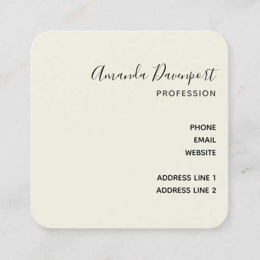 Leopard Print Pattern (金ゴールドとブラック) スクエア名刺 (裏面)